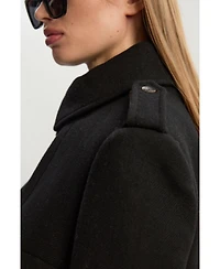 Karen Millen Women's Wool Mix Belted Trench Maxi Coat