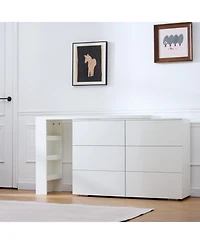 Streamdale Furniture Streamdale Six drawers, removable desktop, three storage compartments, white table