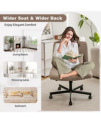 Streamdale Furniture Criss Cross Linen Office Chair - Adjustable, Armless, for Home & More
