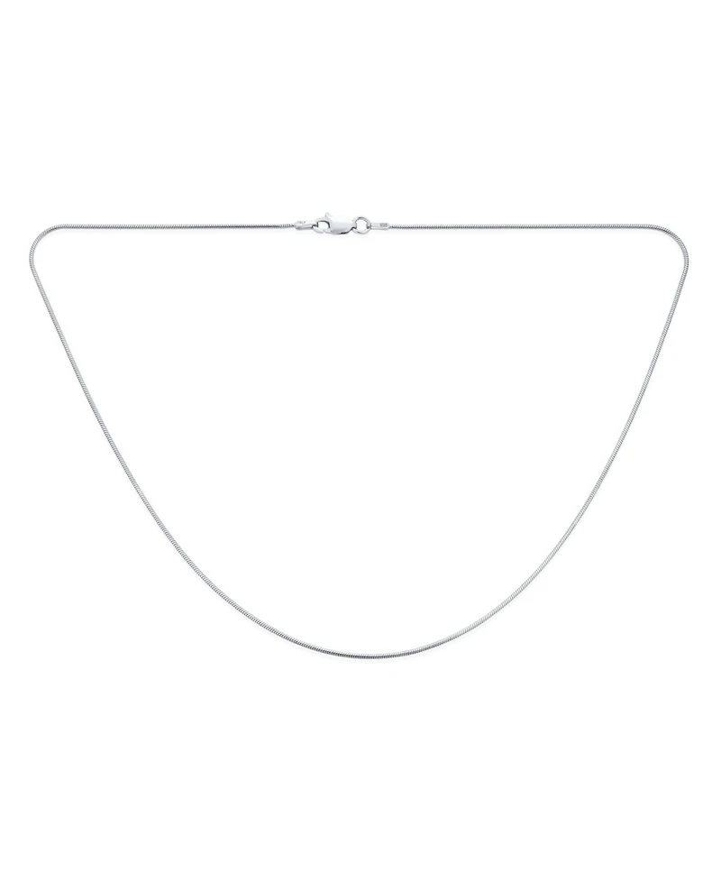 Bling Jewelry Set of 2 2MM Flexible Strong Snake Chain Necklace Sterling Silver 16 & 18 Inch