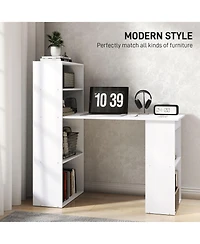 Homcom 47" Home Office Computer Desk with 6-Tier Shelves,