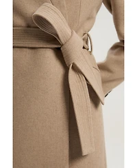 Karen Millen Women's Wool Notch Neck Tailored Maxi Coat