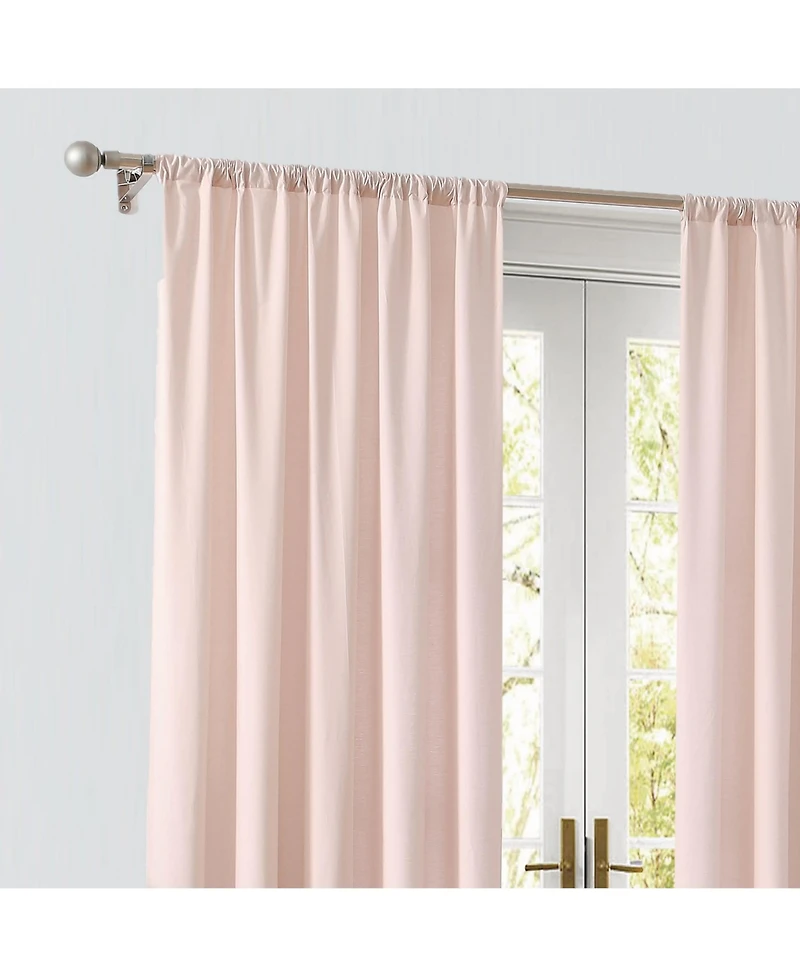 Cannon Percale 200 Thread Count Solid 100% Cotton Drape Pair 2 Piece Window Curtain