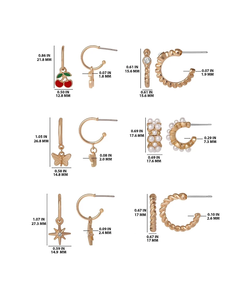 Jessica Simpson Hoop Earrings - Set of 6