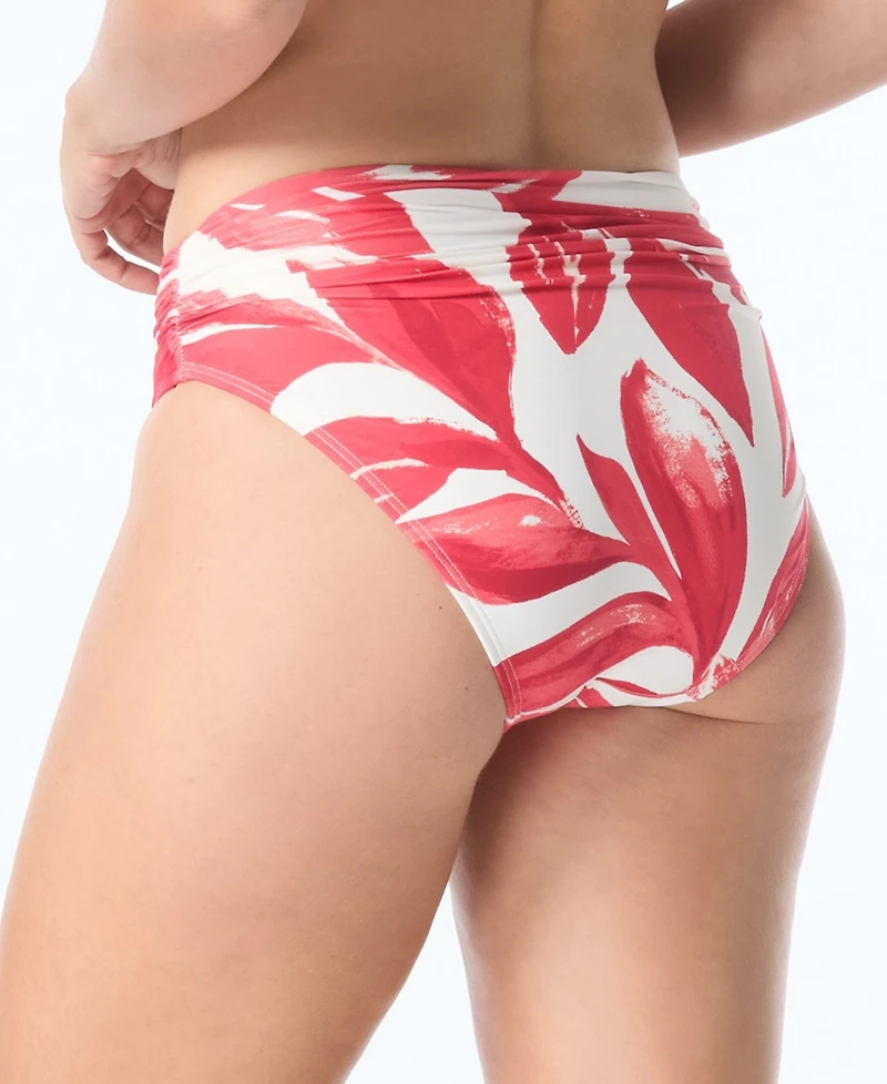 Carmen Marc Valvo Women's Shirred High Cut Full Coverage Bottoms