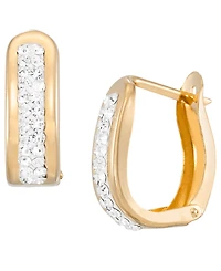 Macy's Polished Crystal Oval Earrings in 14k Yellow Gold Over Sterling Silver
