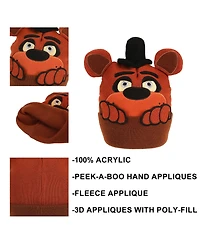 Five Nights at Freddy's Men's Peekaboo Hands Brown Knit Beanie