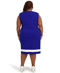 Kasper Seam Women's Crewneck Stripe Detail Sheath Dress
