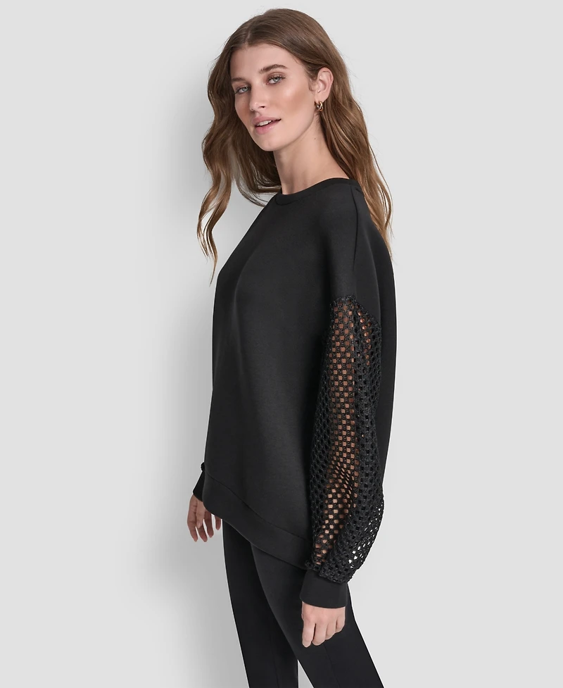 Dkny Women's Fauchet Long-Sleeve Crewneck Pull-On Sweatshirt