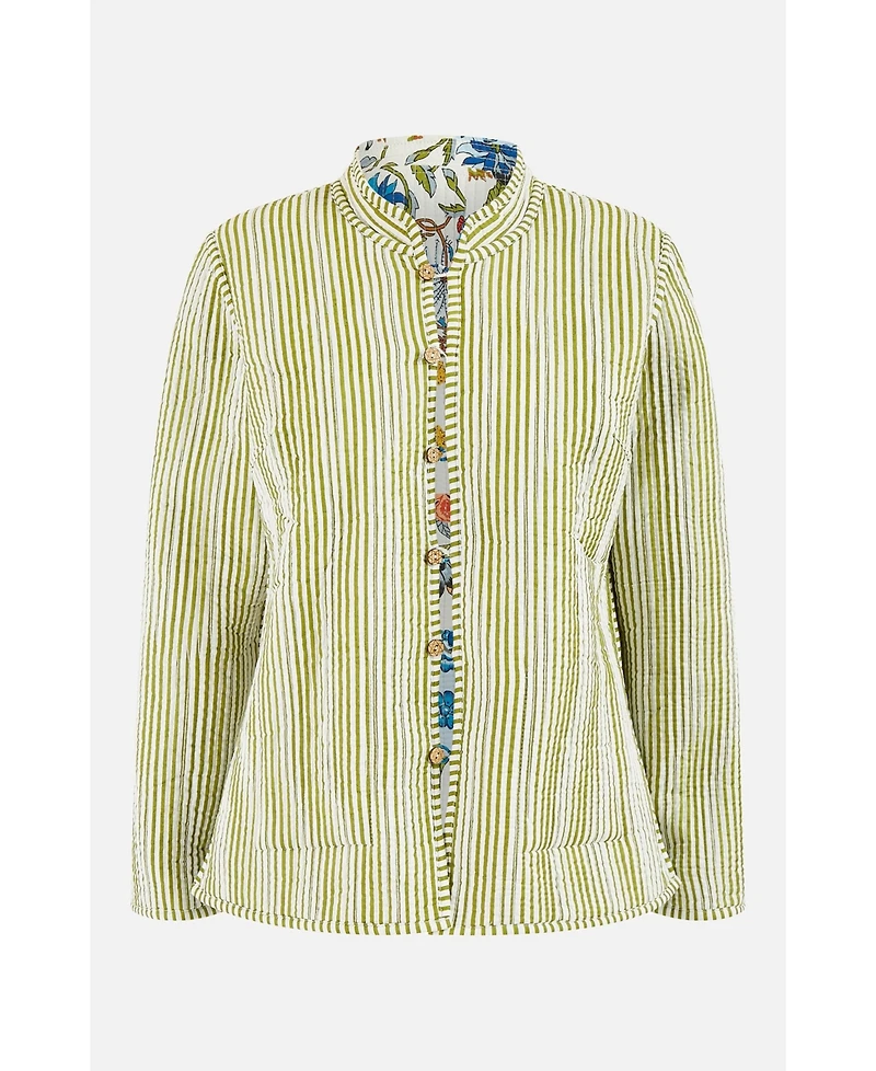 Yumi Women's Indian Patchwork Reversible Jacket