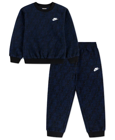 Nike Boys' 4-7 Novelty Crewneck Sweatshirt and Pants, 2-Piece Set