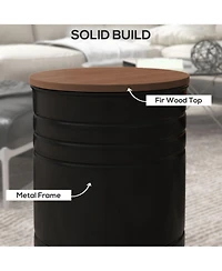 Homcom Nesting Storage Ottomans Set of 2 with Lids, Hidden Space