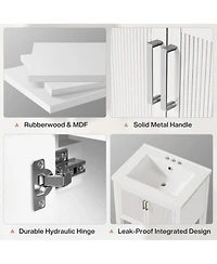 Tribesigns 24" Bathroom Vanity with Sink, Modern Freestanding Vanity with Ceramic Porcelain Basin