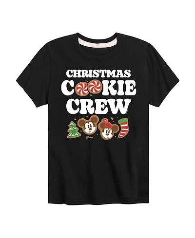 Disney Boys' 8-20 Mickey and Minney Christmas Cookie Crewneck Graphic Short-Sleeve T-Shirt