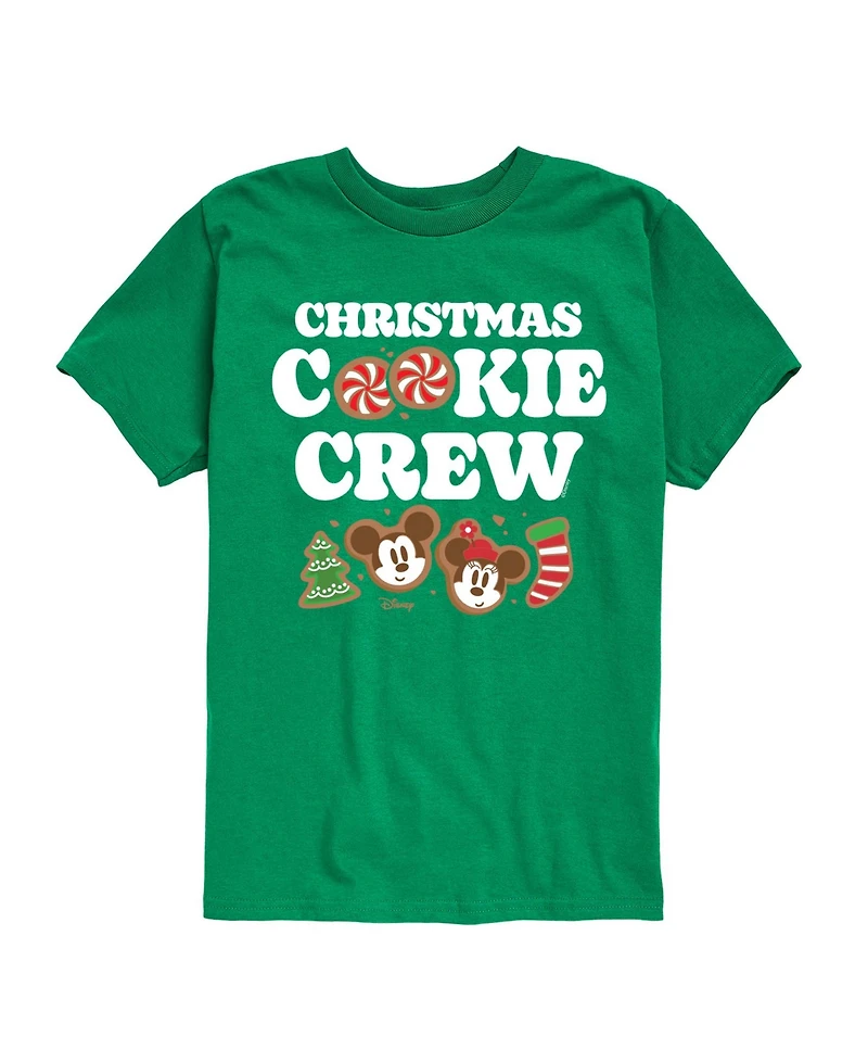 Disney Boys' 8-20 Mickey and Minney Christmas Cookie Crewneck Graphic Short-Sleeve T-Shirt