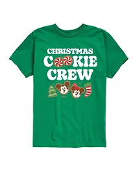 Disney Boys' 8-20 Mickey and Minney Christmas Cookie Crewneck Graphic Short-Sleeve T-Shirt