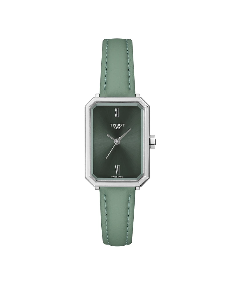 Tissot Women's Quartz Green Leather Strap Watch, 21.80mm