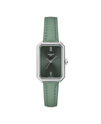 Tissot Women's Quartz Green Leather Strap Watch, 21.80mm