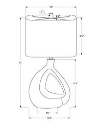 Monarch Specialties Lighting 23" Plastic Table Lamp