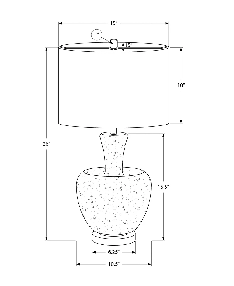 Monarch Specialties Lighting 26" Glass Table Lamp