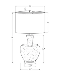 Monarch Specialties Lighting 26" Glass Table Lamp