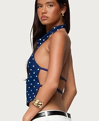 Edikted Women's Raiya Polka Dot Backless Halter Top
