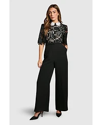 Coast Women's Lace Shirt Short Sleeve Jumpsuit