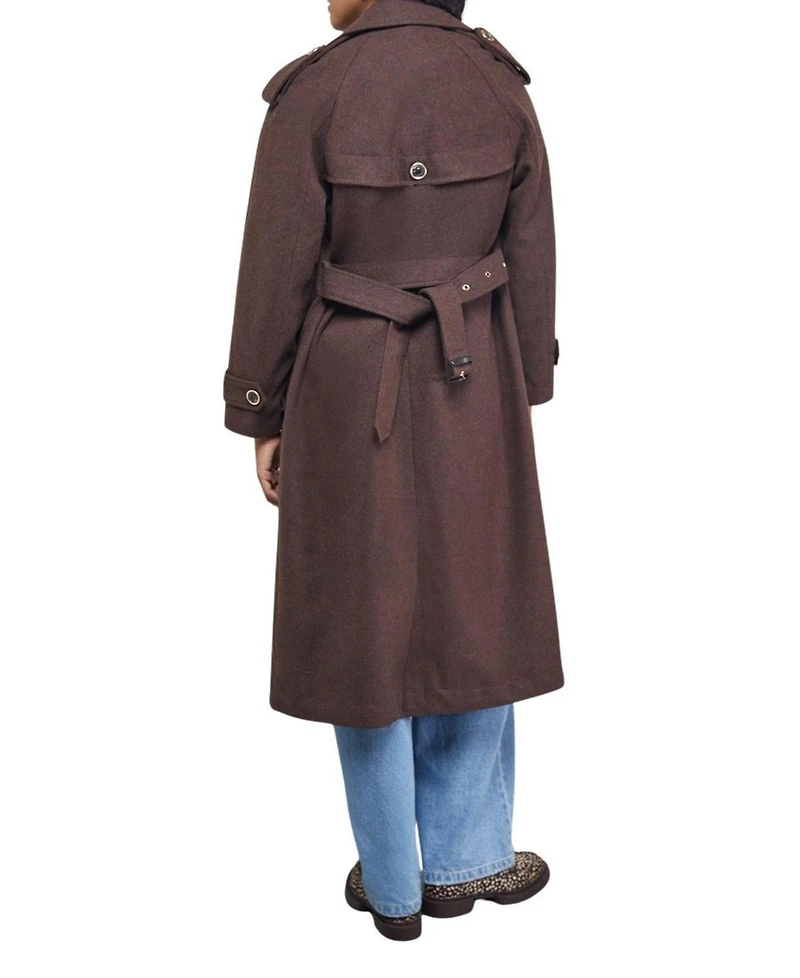 Warehouse Women's Wool Mix Belted Trench Coat