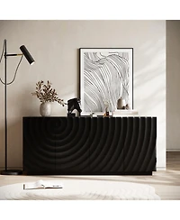 Streamdale Furniture Buffet Cabinet with Storage, 4 Doors Modern Accent Sideboard, 59" Wide (Black)