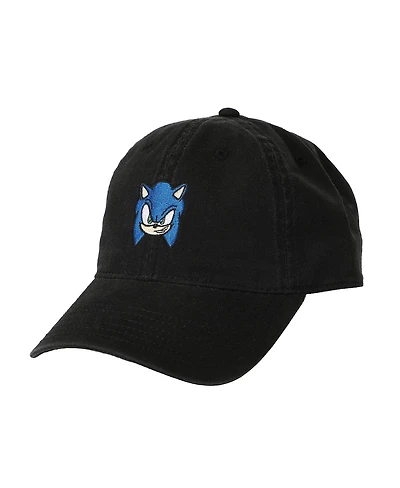 Sonic the Hedgehog Men's Smiling Sonic Black Unstructured Baseball Cap