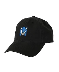 Sonic the Hedgehog Men's Smiling Sonic Black Unstructured Baseball Cap