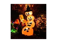 Mondawe 7 ft Halloween Inflatable Pumpkin Combo with Witch's Hat and Led Lights