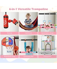 Hongge 55-Inch Kids Trampoline with Safety Net for Ages 3–6