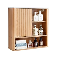 Slickblue-Bathroom Wall Cabinet with Double Doors and Shelf Storage