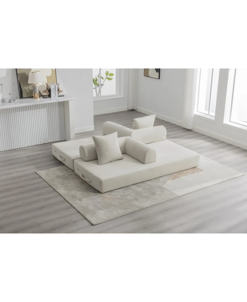 Streamdale Furniture Streamdale Foldable & Compressible Sofa with Metal Frame for Small Spaces