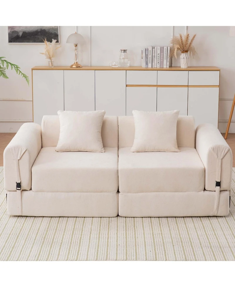 Streamdale Furniture Free combination sofa, reclining, ultra-comfortable double modular sofa, beige