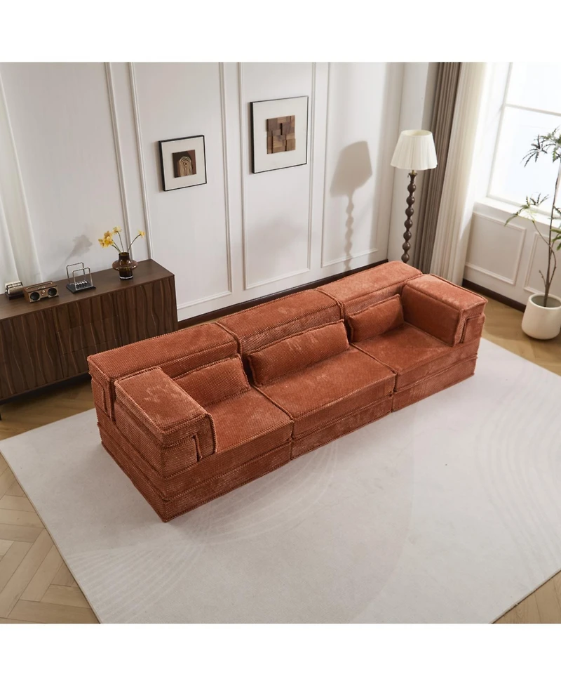 Streamdale Furniture Sofa, Convertible Floor Sofa Bed, Modular Sectional, 3 Seater