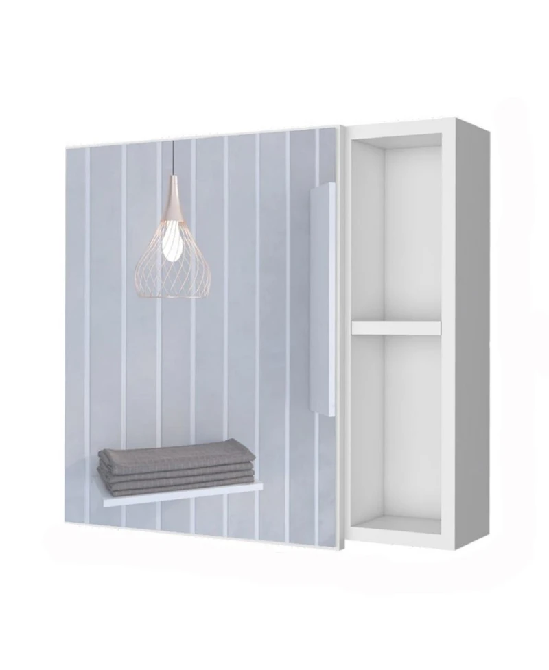 Airsurfer Metal Wall-Mounted Medicine Cabinet with Mirror and Storage Racks