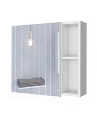 Airsurfer Metal Wall-Mounted Medicine Cabinet with Mirror and Storage Racks