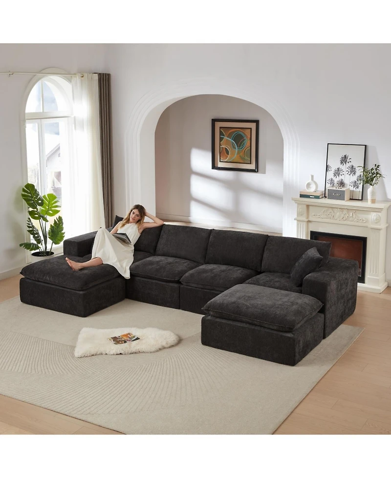 Streamdale Furniture Modern Chenille Cloud Sofa