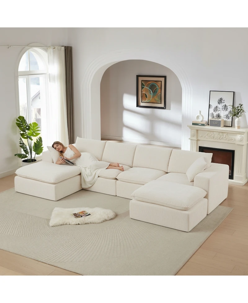 Streamdale Furniture Modern Chenille Cloud Sofa - Freely Combinable