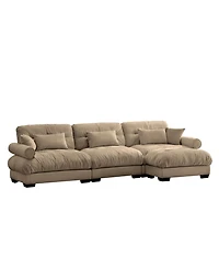 Streamdale Furniture Super Comfort Oversized Modular Velvet Sectional Sofa Couch with Ottoman