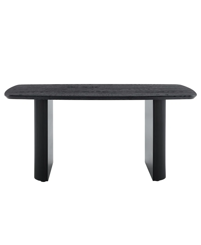 Streamdale Furniture Streamdale Mdf black dining table, 67 x 35.4 inch, warm and soft appearance