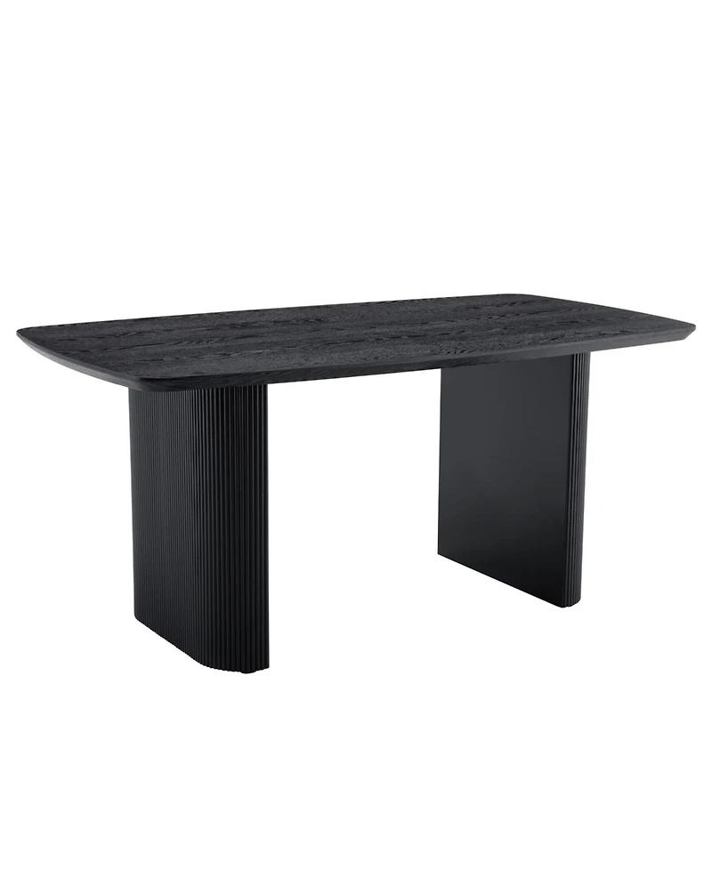 Streamdale Furniture Streamdale Mdf black dining table, 67 x 35.4 inch, warm and soft appearance