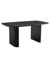 Streamdale Furniture Streamdale Mdf black dining table, 67 x 35.4 inch, warm and soft appearance