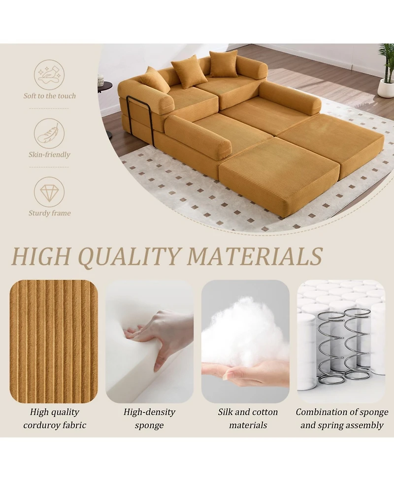 Streamdale Furniture Streamdale Convertible Folding Sofa Bed with Pillow Back Handrail