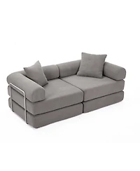 Streamdale Furniture Modular Sofa Bed for Apartment, Convertible Sofa Bed, Dark Gray Corduroy