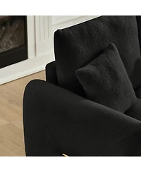 Streamdale Furniture Streamdale 78" Teddy Fabric Sofa with Pillows & Solid Wood Frame