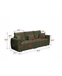 Streamdale Premium Teddy Fabric Sofa with Pillows and Cushions