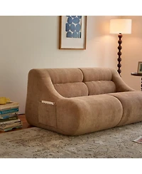 Streamdale Shoes sofa-in-a-Box Memory Foam 2-Seater Couch, No Install, Easy Transport, Brown